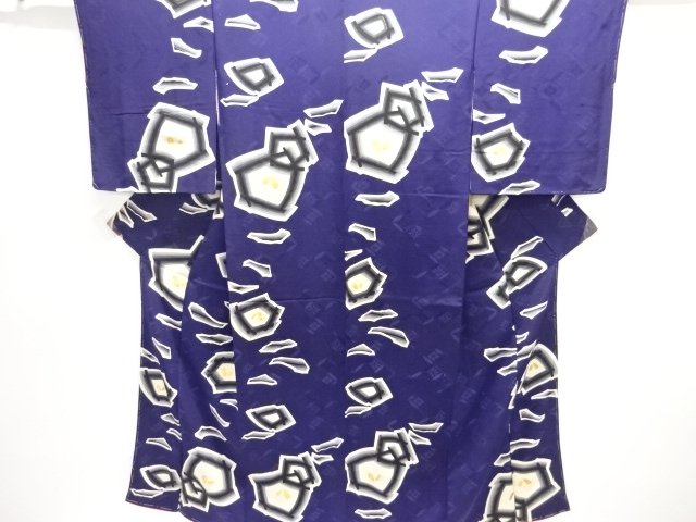 大正ロマン　紋錦紗抽象模様着物